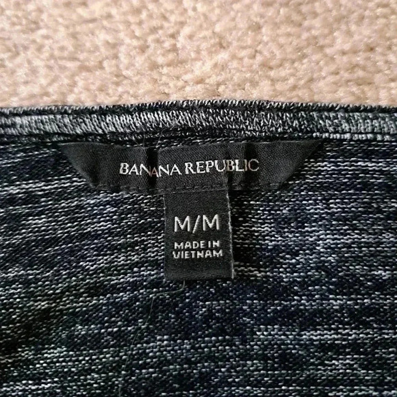 Banana  Republic Long Sleeved Sweater Cowl Neck Heathered Grey Black Size M - Picture 6 of 12